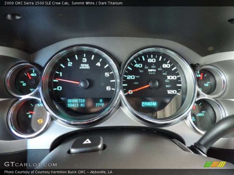 Summit White / Dark Titanium 2009 GMC Sierra 1500 SLE Crew Cab