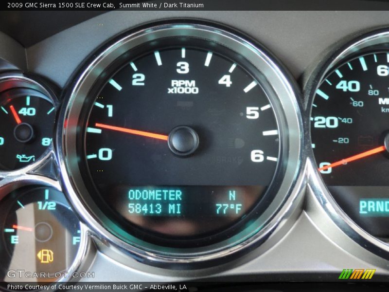 Summit White / Dark Titanium 2009 GMC Sierra 1500 SLE Crew Cab