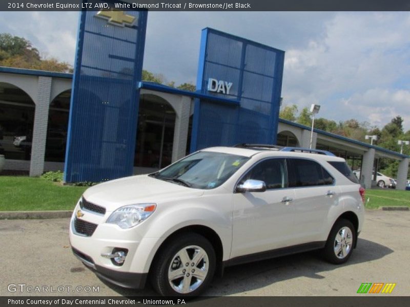White Diamond Tricoat / Brownstone/Jet Black 2014 Chevrolet Equinox LTZ AWD