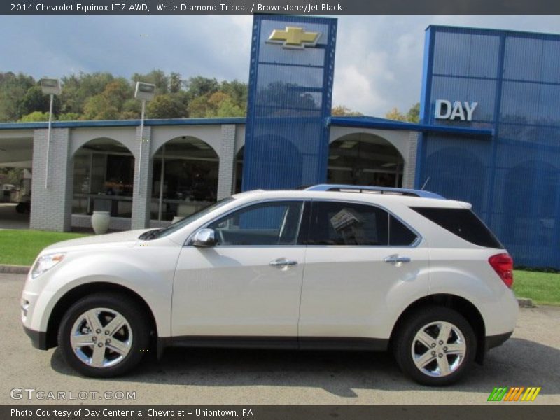 White Diamond Tricoat / Brownstone/Jet Black 2014 Chevrolet Equinox LTZ AWD