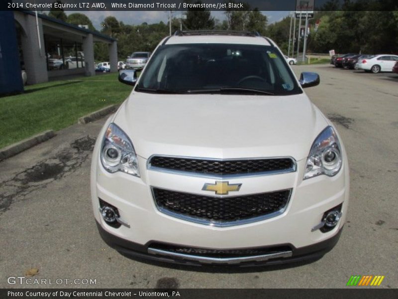 White Diamond Tricoat / Brownstone/Jet Black 2014 Chevrolet Equinox LTZ AWD