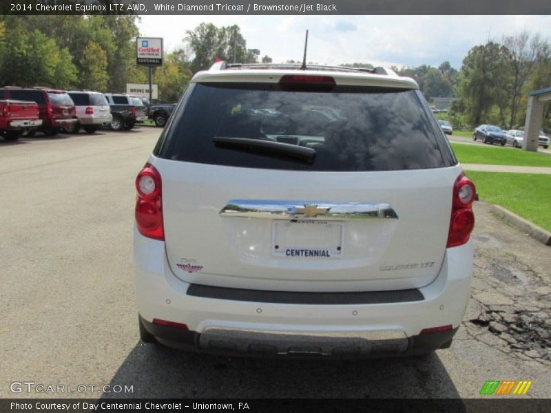 White Diamond Tricoat / Brownstone/Jet Black 2014 Chevrolet Equinox LTZ AWD