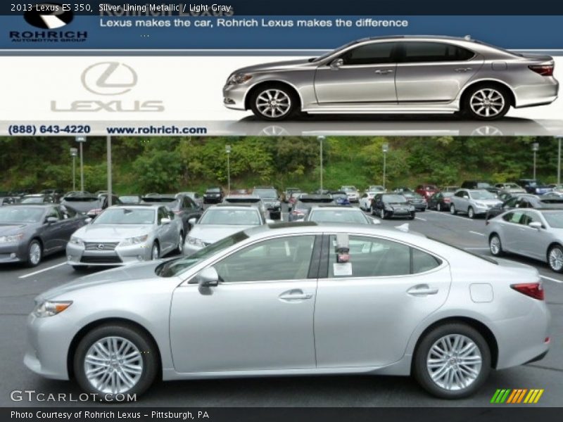 Silver Lining Metallic / Light Gray 2013 Lexus ES 350