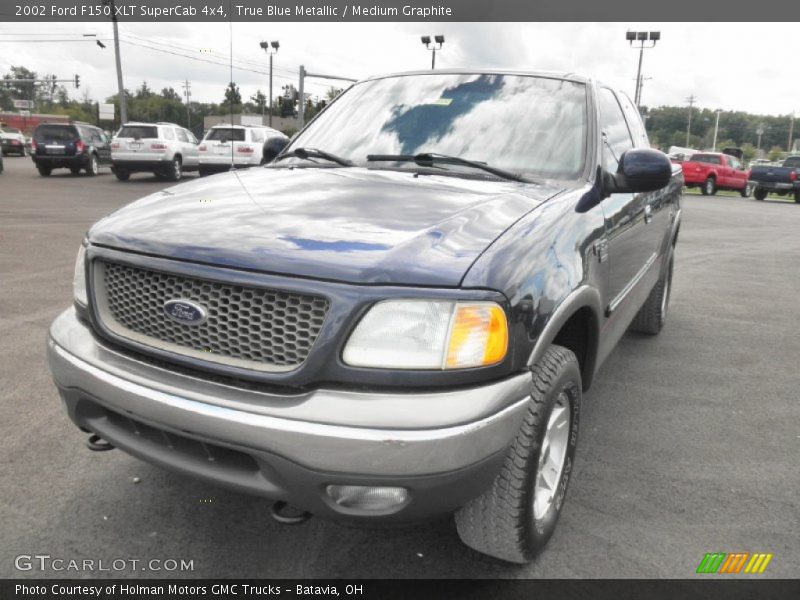 True Blue Metallic / Medium Graphite 2002 Ford F150 XLT SuperCab 4x4