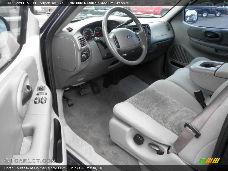 True Blue Metallic / Medium Graphite 2002 Ford F150 XLT SuperCab 4x4