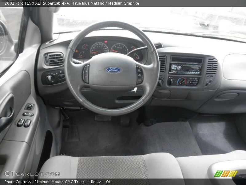 True Blue Metallic / Medium Graphite 2002 Ford F150 XLT SuperCab 4x4
