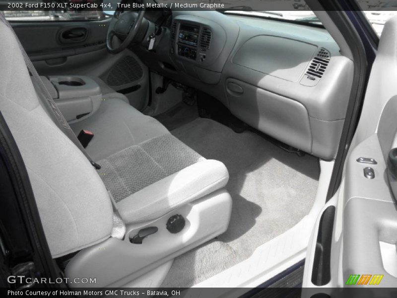 True Blue Metallic / Medium Graphite 2002 Ford F150 XLT SuperCab 4x4