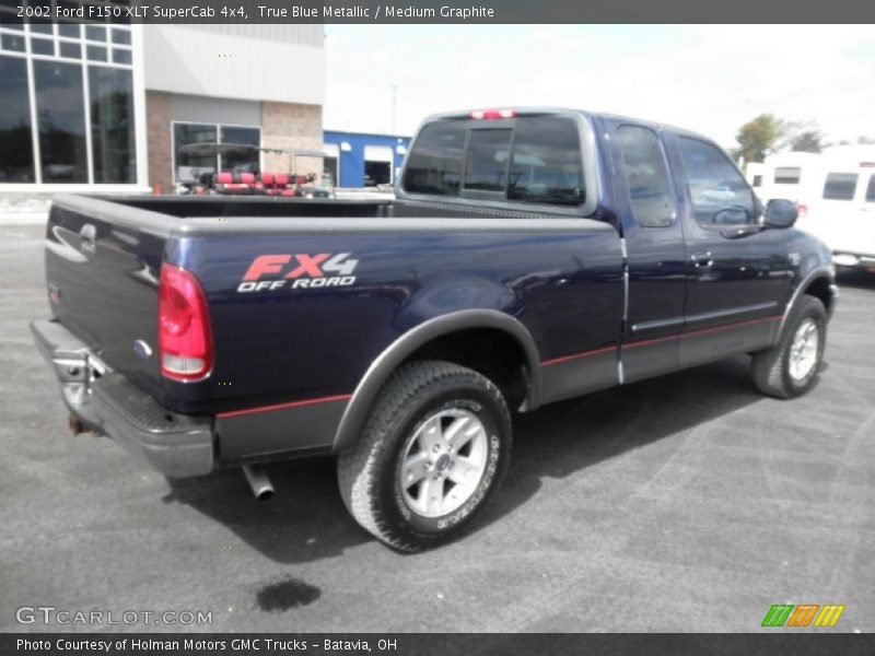 True Blue Metallic / Medium Graphite 2002 Ford F150 XLT SuperCab 4x4