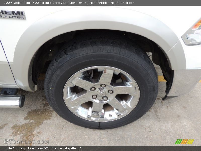 Stone White / Light Pebble Beige/Bark Brown 2009 Dodge Ram 1500 Laramie Crew Cab