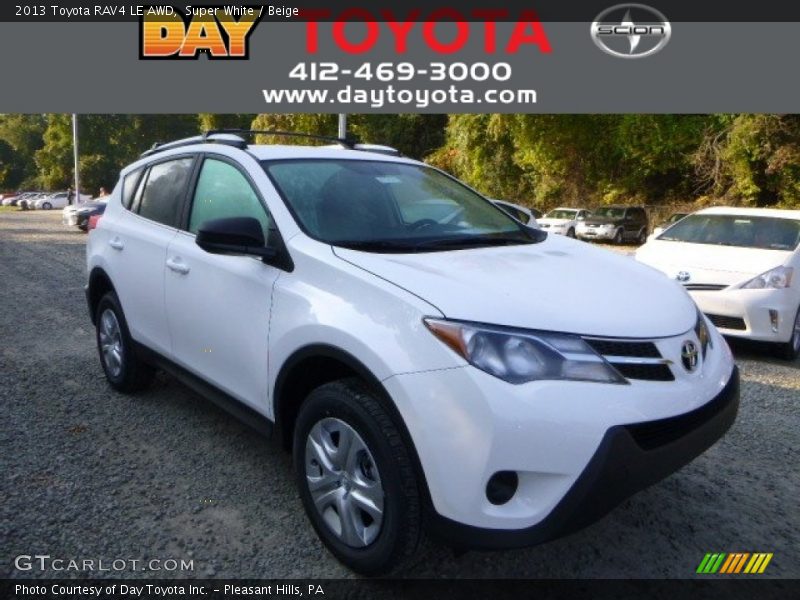 Super White / Beige 2013 Toyota RAV4 LE AWD