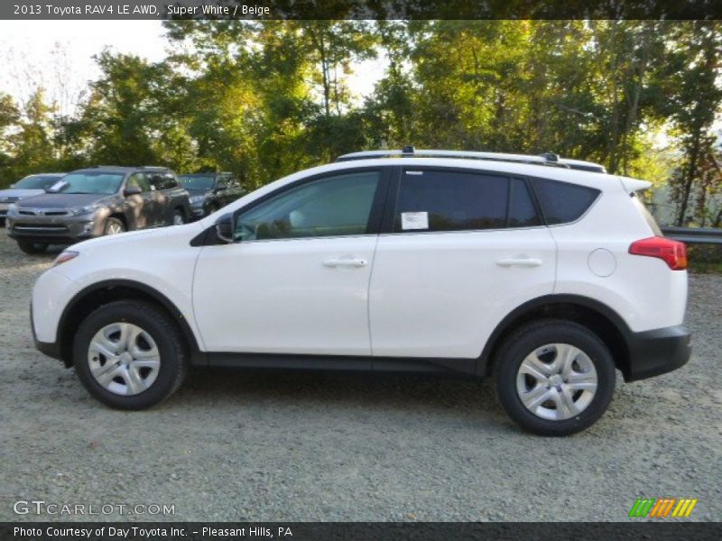 Super White / Beige 2013 Toyota RAV4 LE AWD