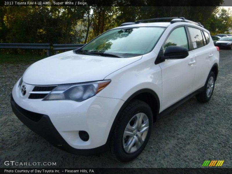 Super White / Beige 2013 Toyota RAV4 LE AWD