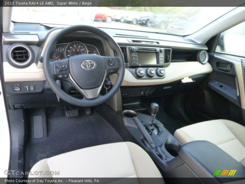 Super White / Beige 2013 Toyota RAV4 LE AWD