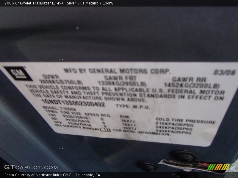 Silver Blue Metallic / Ebony 2006 Chevrolet TrailBlazer LS 4x4