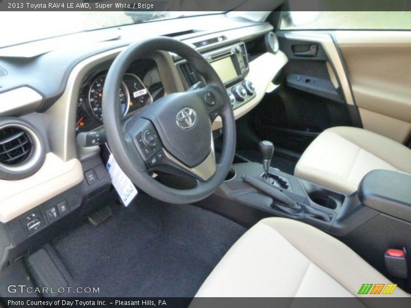 Super White / Beige 2013 Toyota RAV4 LE AWD