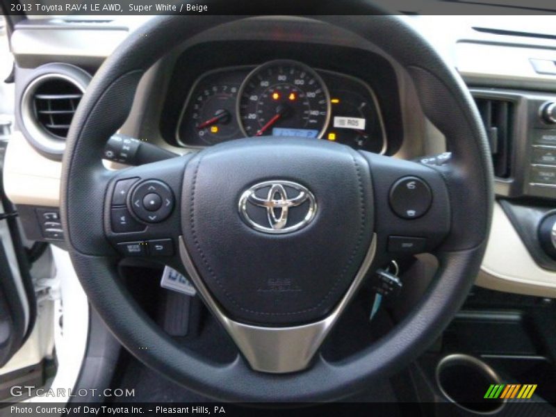 Super White / Beige 2013 Toyota RAV4 LE AWD