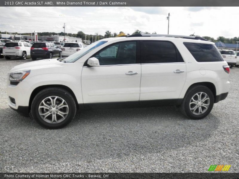 White Diamond Tricoat / Dark Cashmere 2013 GMC Acadia SLT AWD