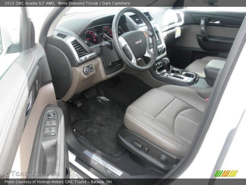 White Diamond Tricoat / Dark Cashmere 2013 GMC Acadia SLT AWD