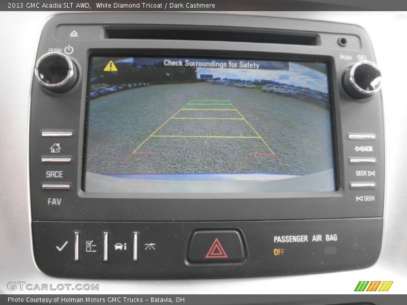 White Diamond Tricoat / Dark Cashmere 2013 GMC Acadia SLT AWD