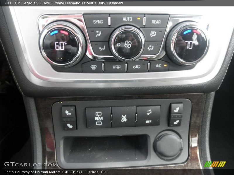 White Diamond Tricoat / Dark Cashmere 2013 GMC Acadia SLT AWD