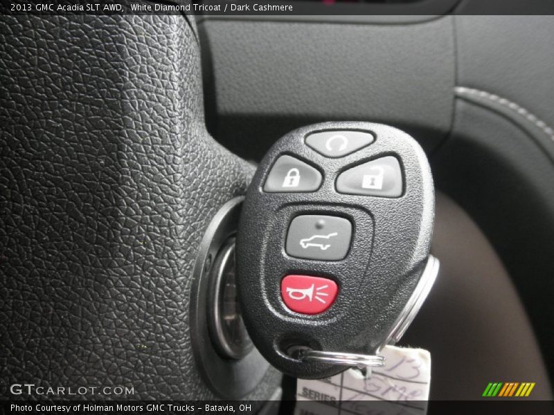 White Diamond Tricoat / Dark Cashmere 2013 GMC Acadia SLT AWD