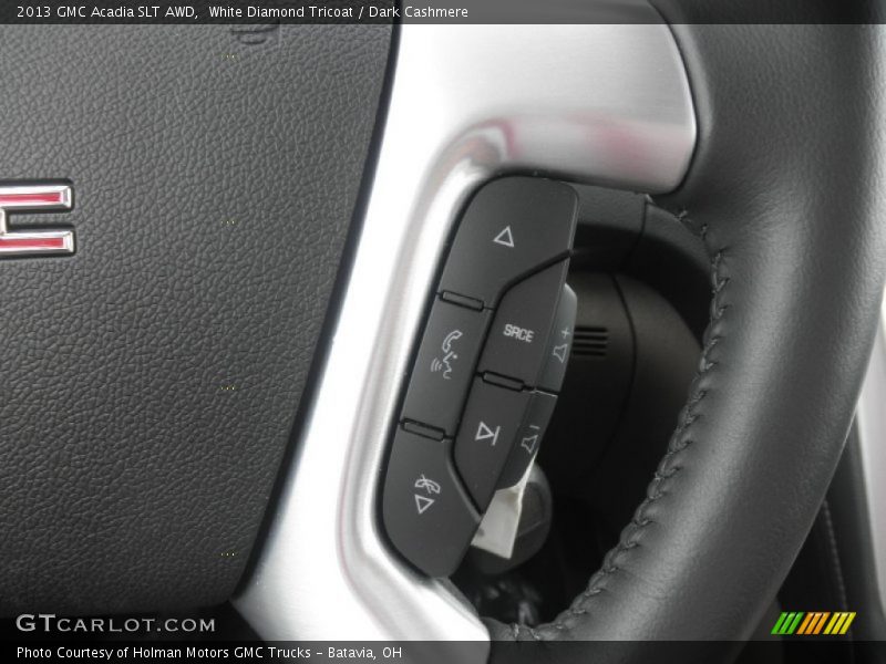 White Diamond Tricoat / Dark Cashmere 2013 GMC Acadia SLT AWD