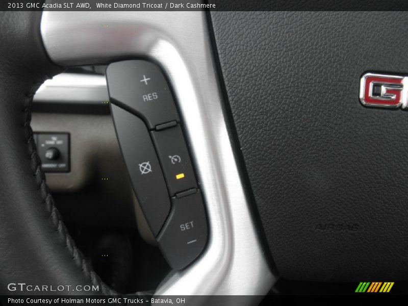 White Diamond Tricoat / Dark Cashmere 2013 GMC Acadia SLT AWD