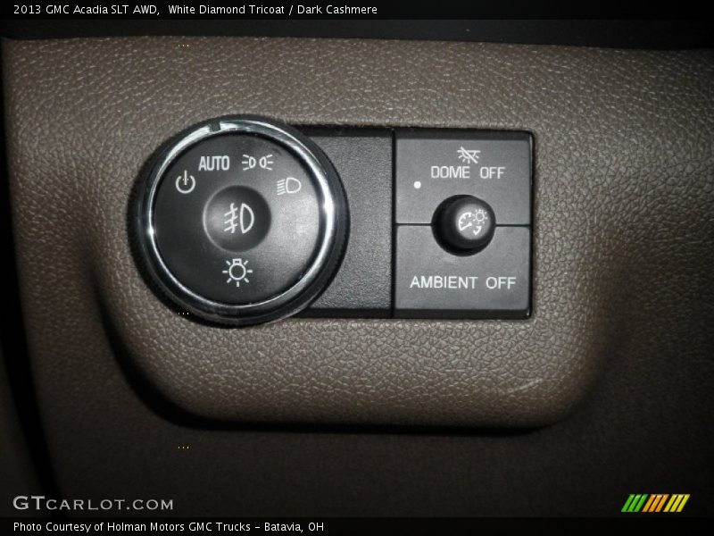 White Diamond Tricoat / Dark Cashmere 2013 GMC Acadia SLT AWD