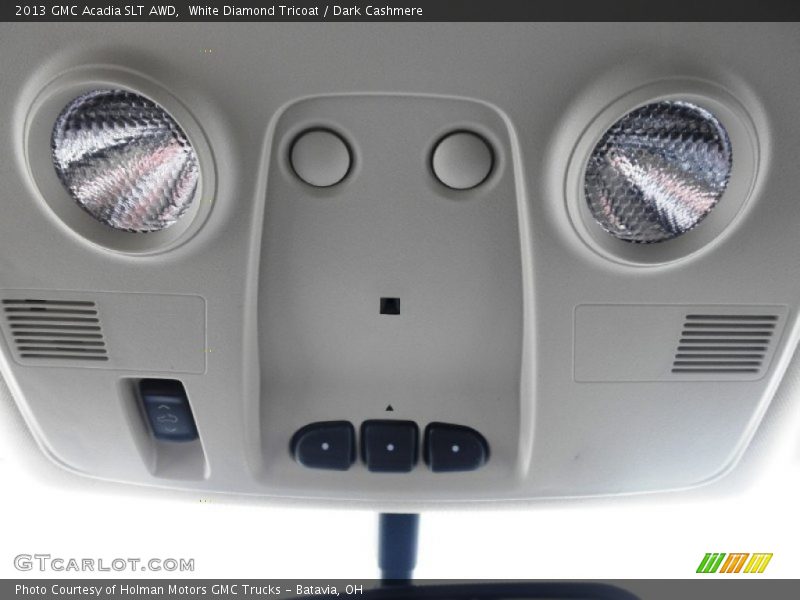 White Diamond Tricoat / Dark Cashmere 2013 GMC Acadia SLT AWD