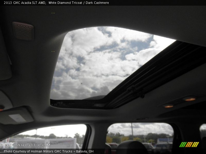 White Diamond Tricoat / Dark Cashmere 2013 GMC Acadia SLT AWD