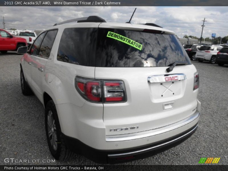 White Diamond Tricoat / Dark Cashmere 2013 GMC Acadia SLT AWD
