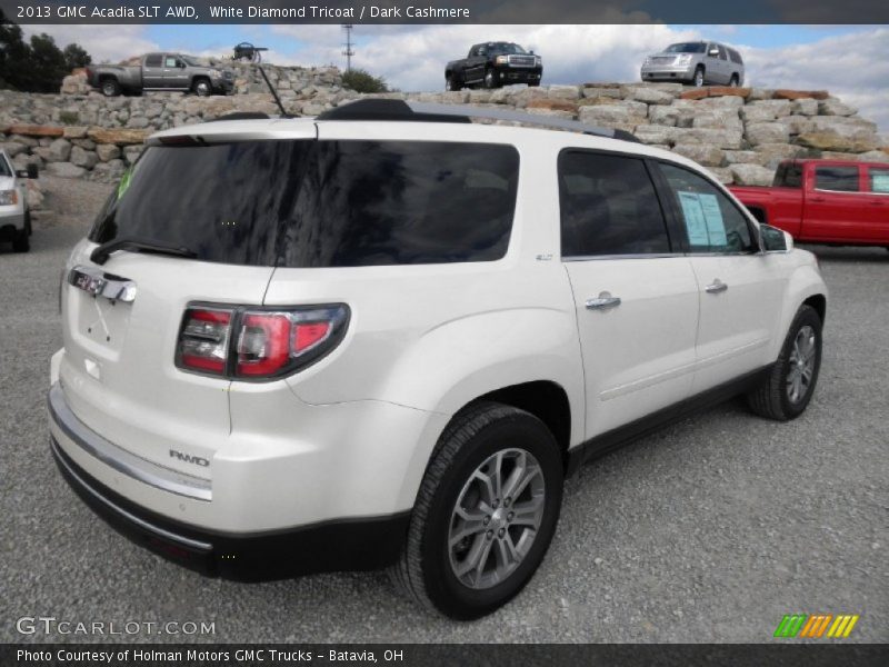 White Diamond Tricoat / Dark Cashmere 2013 GMC Acadia SLT AWD