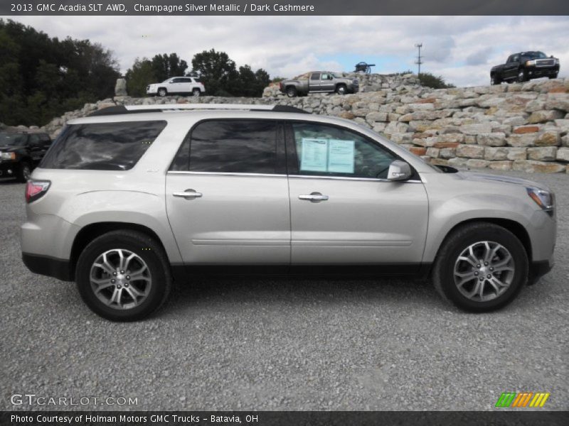 Champagne Silver Metallic / Dark Cashmere 2013 GMC Acadia SLT AWD