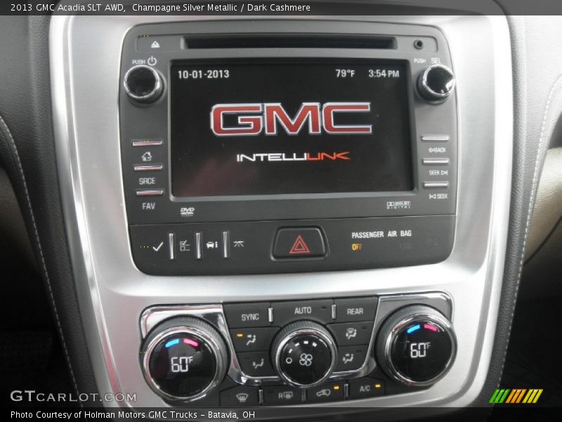 Champagne Silver Metallic / Dark Cashmere 2013 GMC Acadia SLT AWD
