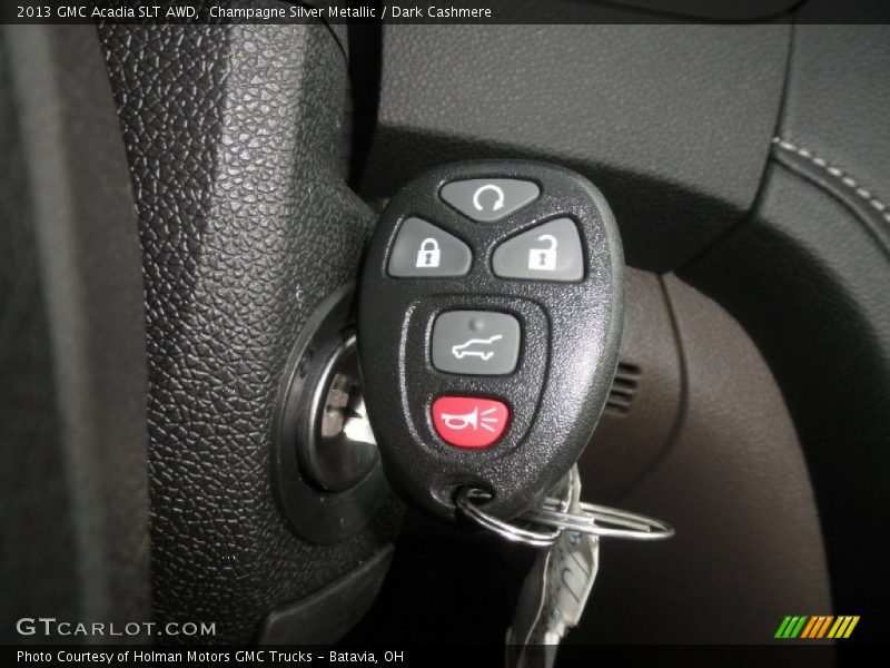 Champagne Silver Metallic / Dark Cashmere 2013 GMC Acadia SLT AWD