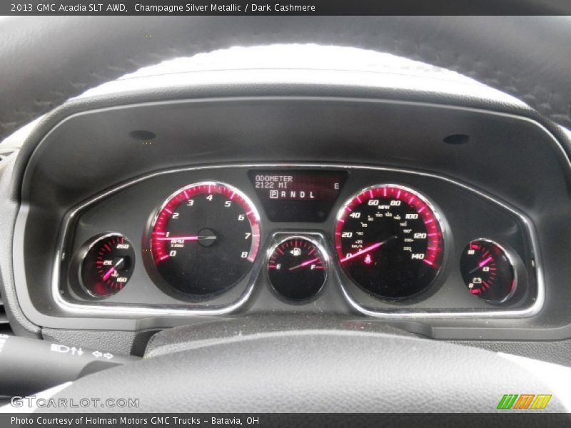 Champagne Silver Metallic / Dark Cashmere 2013 GMC Acadia SLT AWD