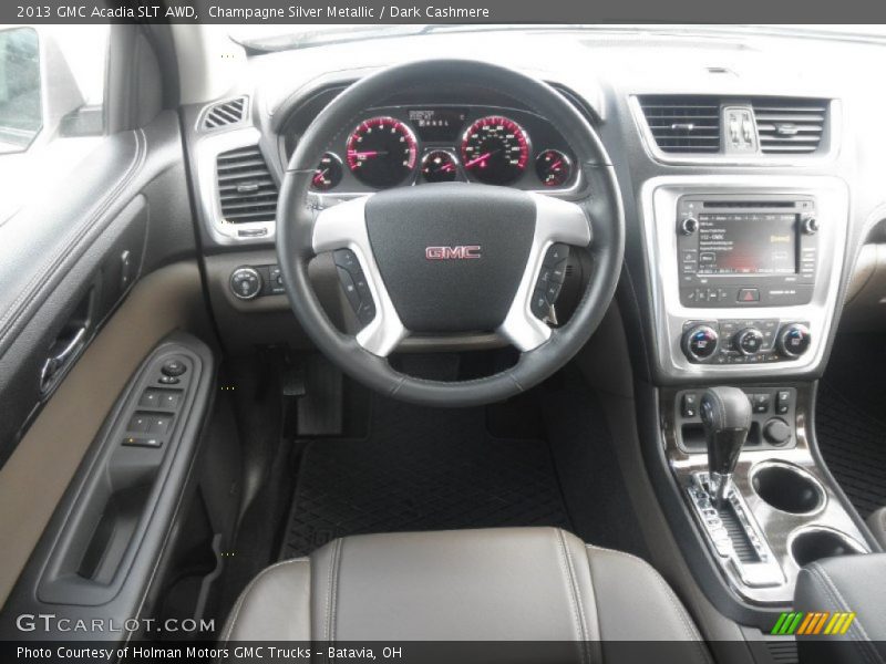 Champagne Silver Metallic / Dark Cashmere 2013 GMC Acadia SLT AWD