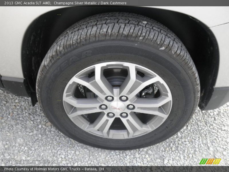 Champagne Silver Metallic / Dark Cashmere 2013 GMC Acadia SLT AWD