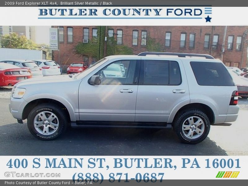 Brilliant Silver Metallic / Black 2009 Ford Explorer XLT 4x4