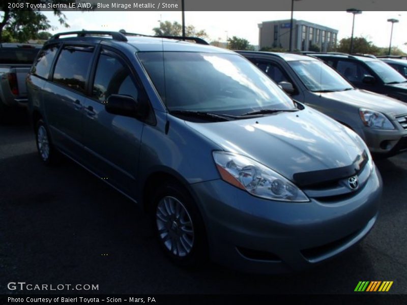 Blue Mirage Metallic / Stone 2008 Toyota Sienna LE AWD