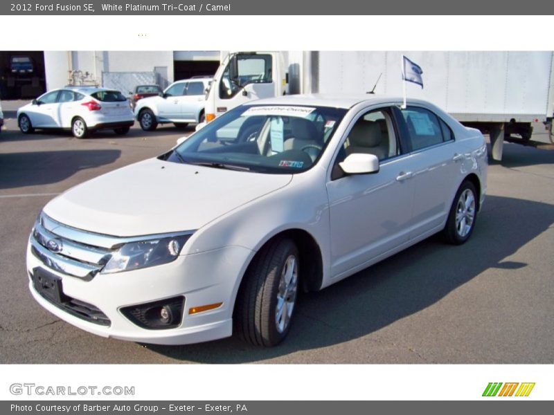 White Platinum Tri-Coat / Camel 2012 Ford Fusion SE