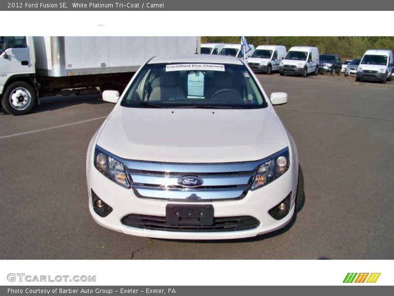 White Platinum Tri-Coat / Camel 2012 Ford Fusion SE