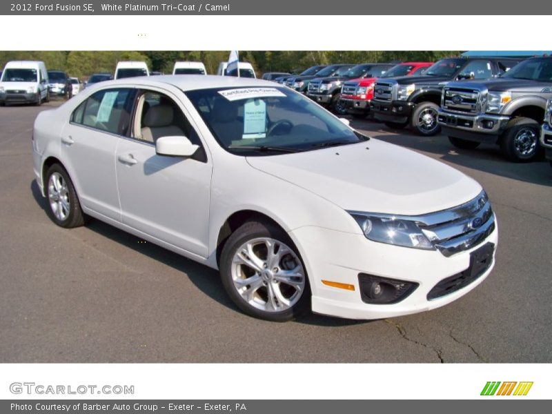 White Platinum Tri-Coat / Camel 2012 Ford Fusion SE