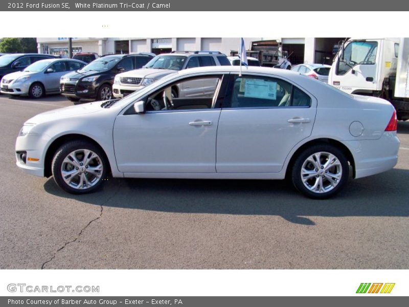 White Platinum Tri-Coat / Camel 2012 Ford Fusion SE