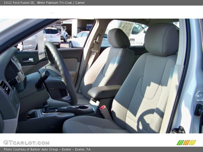 White Platinum Tri-Coat / Camel 2012 Ford Fusion SE