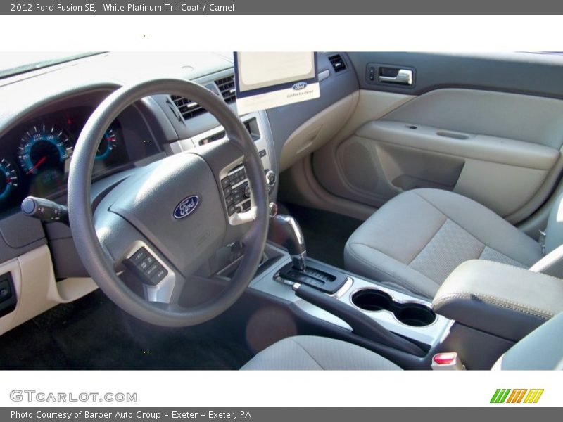 White Platinum Tri-Coat / Camel 2012 Ford Fusion SE