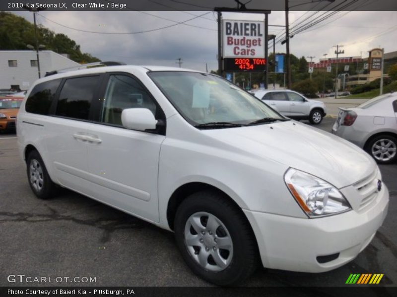 Clear White / Beige 2010 Kia Sedona LX