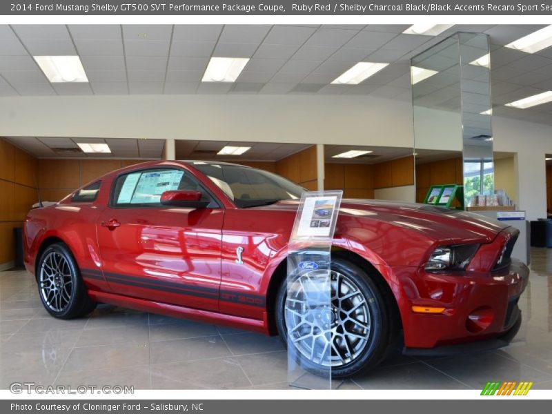Ruby Red / Shelby Charcoal Black/Black Accents Recaro Sport Seats 2014 Ford Mustang Shelby GT500 SVT Performance Package Coupe