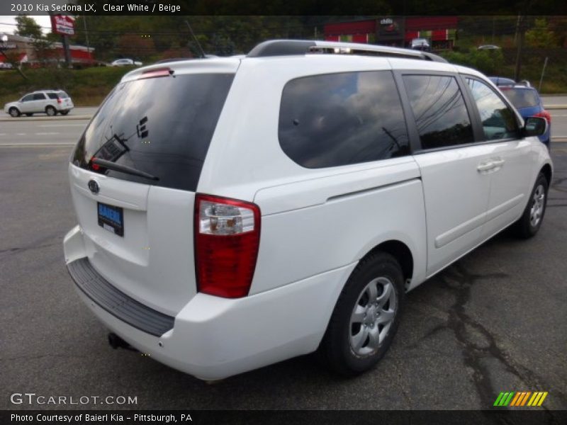 Clear White / Beige 2010 Kia Sedona LX