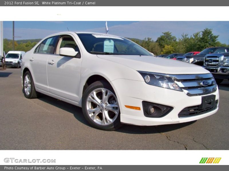 White Platinum Tri-Coat / Camel 2012 Ford Fusion SE